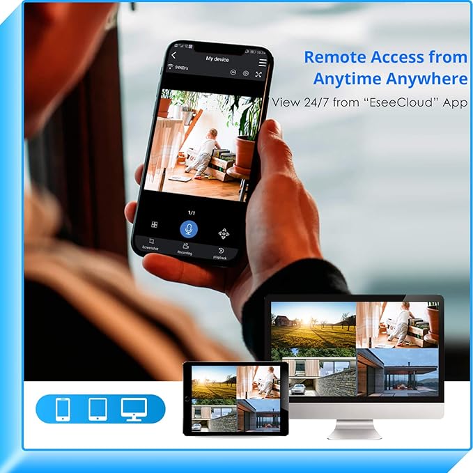 Hiseeu WiFi Security Camera System,【5MP Spotlight, 3TB Hard Drive】 Power Cord Cameras,Extenable 16CH, Outdoor IP66 Waterproof,Color Night Vision, Motion Alert,24/7 Time Record,Two Way Audio Hiseeu