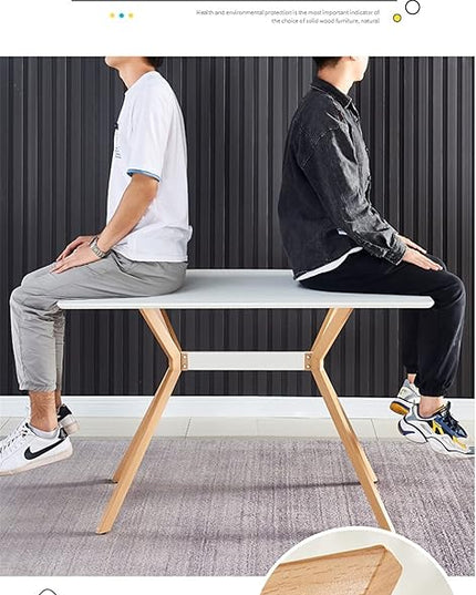 NicBex Modern Minimalist Style Dining Table MDF Anti-Scratch Top Metal Shelf Metal Heat Transfer Legs Leveling Feet for Dining Room Kitchen Office Table X 1Easy Assembly, White - LeafyLoom