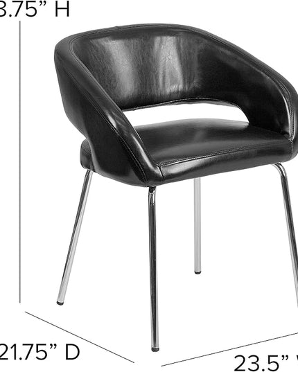 Flash Furniture Fusion Series Contemporary Black LeatherSoft Side Reception Chair - LeafyLoom