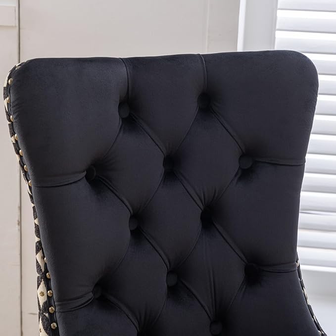 NicBex Haerin-SD-00089-LWJ Dining Chairs, 25.5"x19.7"x37.4", Black - LeafyLoom