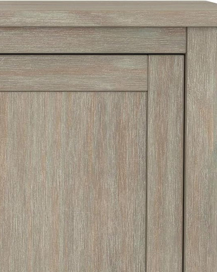 SIMPLIHOME Warm Shaker SOLID WOOD Universal TV Media Stand, 47 inch Wide, Transitional, Living Room Entertainment Center, Storage Cabinet, for Flat Screen TVs up to 55 inches in Distressed Grey - LeafyLoom