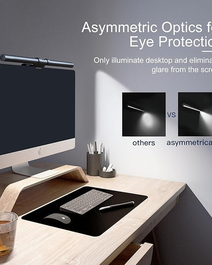 Induction Monitor Light with Sensor, Monitor Light Desk Lamp with Touch and Sensor Control, No Screen Glare Dimmable Monitor Lamp Computer Light Bar for Screen/Home/Office - LeafyLoom