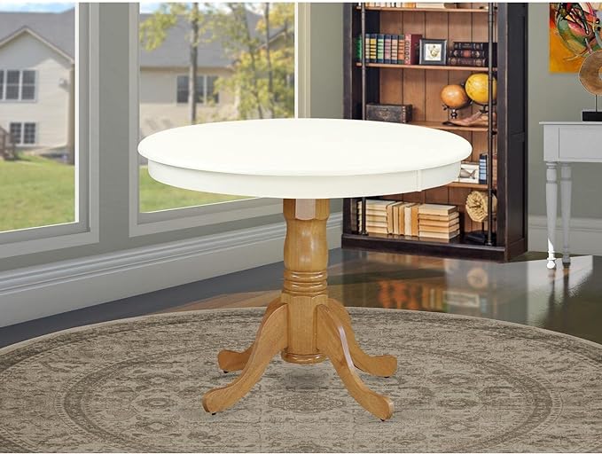 East West Furniture Kitchen Table, 36x36 Inch, ANT-LOK-TP - LeafyLoom