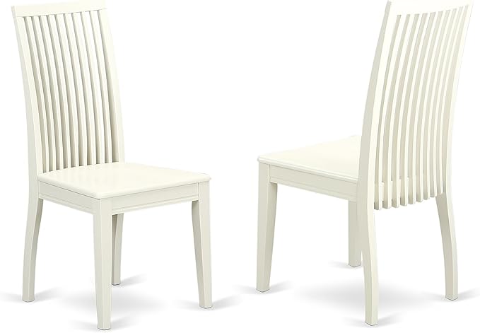 East West Furniture NDIP3-LWH-W Norden 3 Piece Set Contains a Rectangle Dining Table with Dropleaf and 2 Kitchen Chairs, 30x48 Inch, Linen White - LeafyLoom