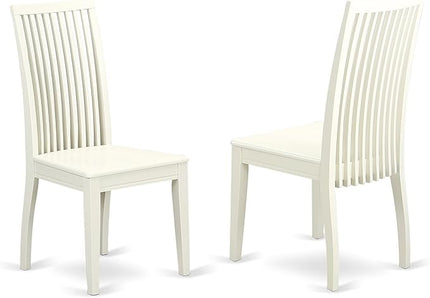 East West Furniture Monza 3 Piece Kitchen Set for Small Spaces Contains a Rectangle Room Table with Dropleaf and 2 Dining Chairs, 36x54 Inch, Linen White - LeafyLoom