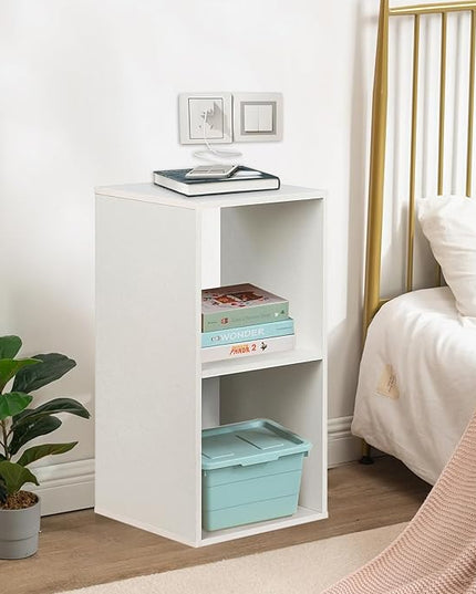 PACHIRA E-Commerce Wooden Storage Cubes Bookcase, Unit Shelf, Closet Cabinet, Organizer Rack in Living Room, Bedroom, Study, 2 Cube, White - LeafyLoom