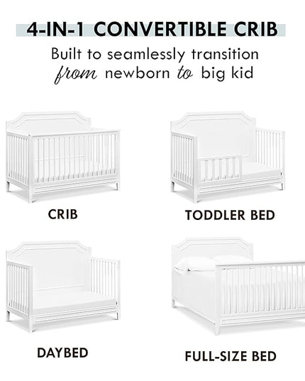 DaVinci Chloe Regency 4-in-1 Convertible Crib in White Greenguard Gold Certified - LeafyLoom