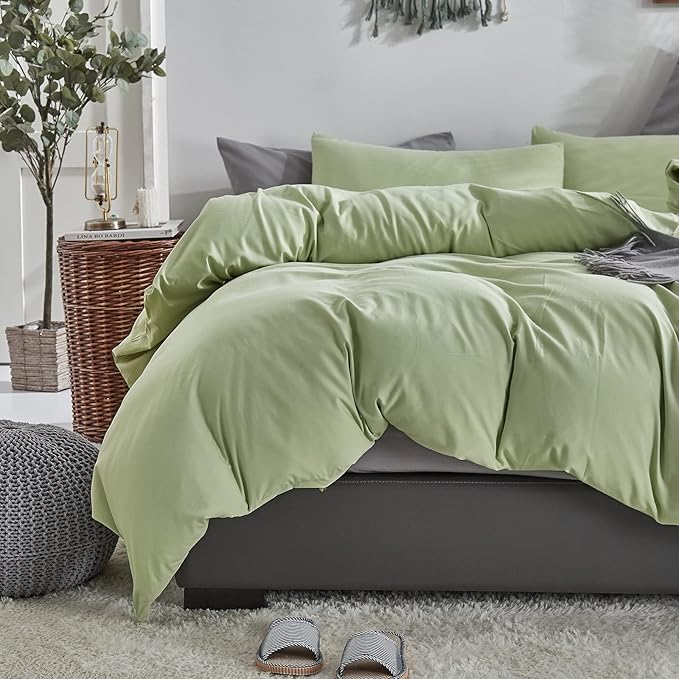 Light Green Comforter Set King Solid Sage Green Bedding Set Lightweight Women Soft Light Mint Green Blanket 3 PCs Durable Comforter Set King Men Breathable Sage Green Bed Comforter Set - LeafyLoom