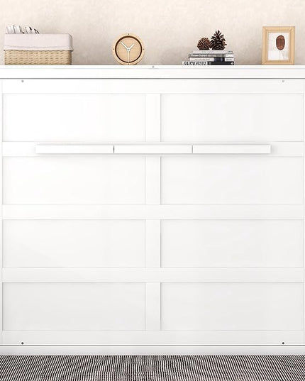 Merax Modern Farmhouse Solid Wood Murphy Bed Chest/Space Saving/Wood Slat Support/Queen,White - LeafyLoom