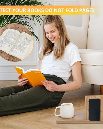 Small Bookshelf, Triangle Book Holder, Wood Short Mini Book Rest, Simple Bookcase for Bedroom Nightstand Office Desk Library or Table Centerpiece Decor for Coffee and Book Lover - LeafyLoom