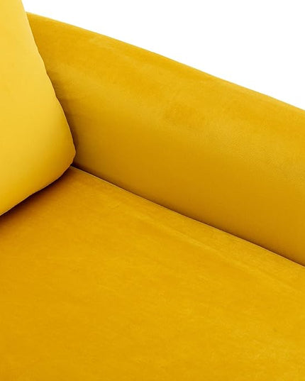 72.44" L-Shaped Reversible Sectional Sofa w/Pull Out Bed & Storage Chaise Lounge,Interior Furniture Comfy Sleeper Corner Couch with 3 Throw Pillows and Pockets,for Dorm,Apartment,Yellow - LeafyLoom