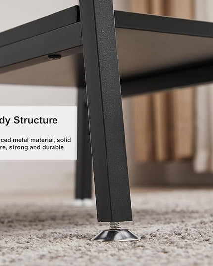VECELO 43 Inch Computer, Writing Home Office Hutch Workstation with Shelf Storage Desk 43", New Black - LeafyLoom