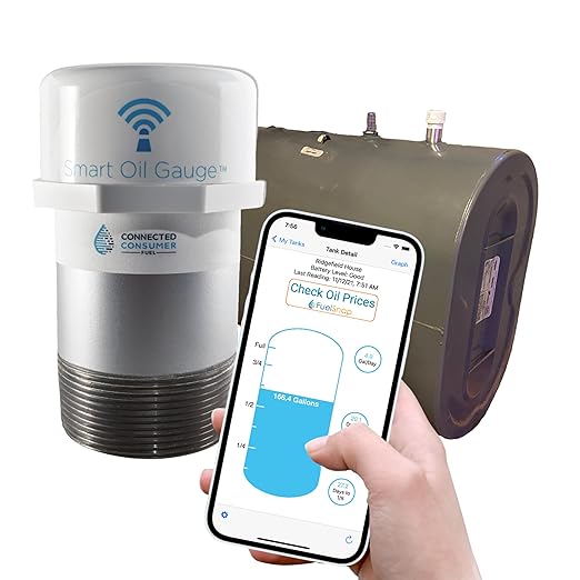 Smart Oil Gauge - Wi-Fi Heating Oil Tank Gauge with Smart Monitoring - Fuel Tank Gauge Compatible with Alexa - Designed for 275/330/500/550 Gallon Tanks (Vertical/Horizontal) ConnectedConsumerFuel