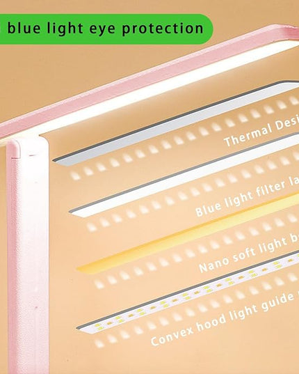 Desk lamp,LED Lamp,Touch Control,3 Color Modes,Eye-Protecting Table Lamp,Led Lights for Bedroom,Home,Office,Black (Medium Size, Pink) - LeafyLoom