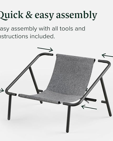 ZINUS Ada Sling Accent Chair, Metal Framed Armchair with Shredded Foam Cushioning, Light Grey - LeafyLoom