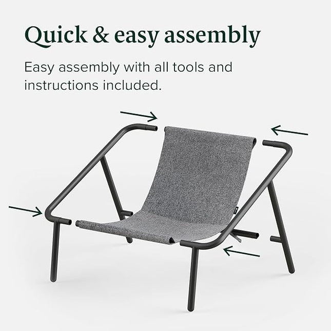 ZINUS Ada Sling Accent Chair, Metal Framed Armchair with Shredded Foam Cushioning, Light Grey - LeafyLoom