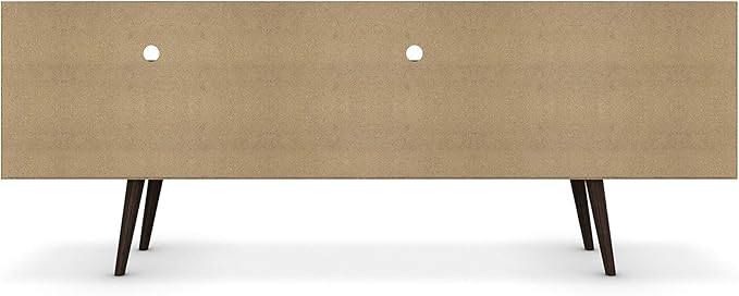 Manhattan Comfort Liberty Mid Century Modern TV Stand for Televisions up to 65 Inches, Bedroom and Living Room Entertainment Center with Storage, Shelves, and Cabinet, 71" Wide, Rustic Brown/Yellow - LeafyLoom