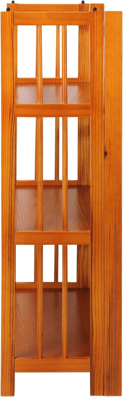 Casual Home 3-Shelf Folding Stackable Bookcase (27.5" Wide)-Honey Oak - LeafyLoom