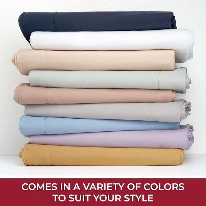 Mellanni Full Sheets Set - 4 PC Iconic Collection Bedding Sheets & Pillowcases - Hotel Luxury, Extra Soft, Cooling Bed Sheets - Deep Pocket up to 16 inch (Full, Windowpane Gray) - LeafyLoom