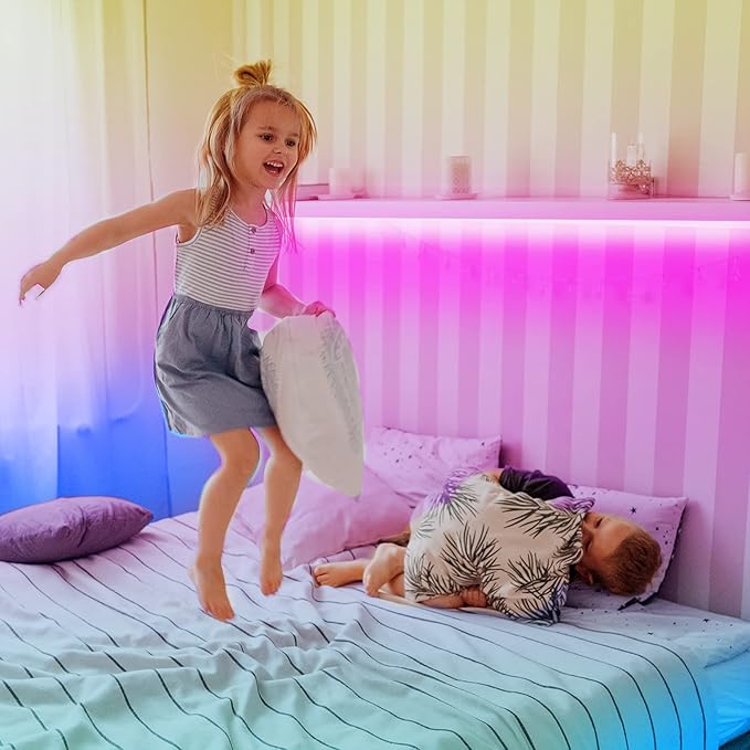 phopollo LED Lights for Bedroom 200ft, Music Sync Color Changing, Smart App Control with Remote, Ultra-Long LED Strip Lights for Party, Home Decoration. Phopollo