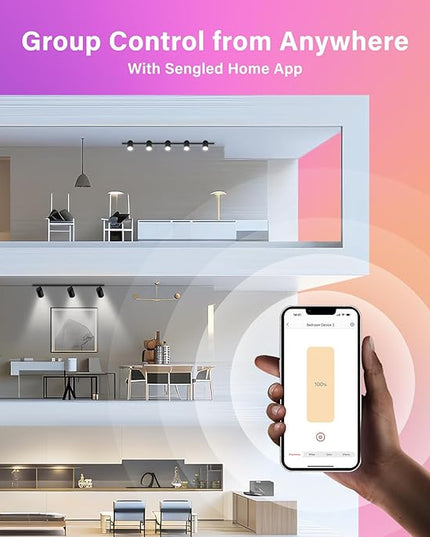 Sengled G2 Smart Light Bulbs That Compatible with Alexa & Google Assistant, Wi-Fi & Bluetooth LED Light Bulbs Dimmable, Led Bulbs 5000K Daylight, No Hub Required, 60W Equiv. 800LM CRI>90, 4 Pack Sengled