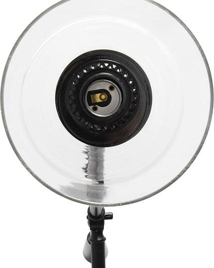 Elegant Designs LF1030-BLK Pivot Arm Glass Shade Floor Lamp, Black - LeafyLoom