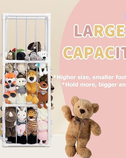 Original Stuffed Animal Zoo, Large Stuffed Animals Storage, Toy Storage Organizer for Plush Toy Holder, Perfect Stuffed Animals Ideas for Toddler Boys Girls, Nursery Play Room - LeafyLoom