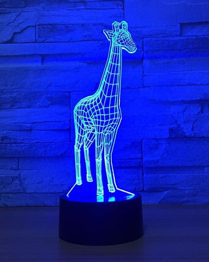 Animals Giraffe 3D Night Light Touch LED Table Desk Lamps 7 Color Changeable Desk Lamp Table Household Room Decoration Gift,Birthday Gift Christmas Gift Toys for Children Kids - LeafyLoom