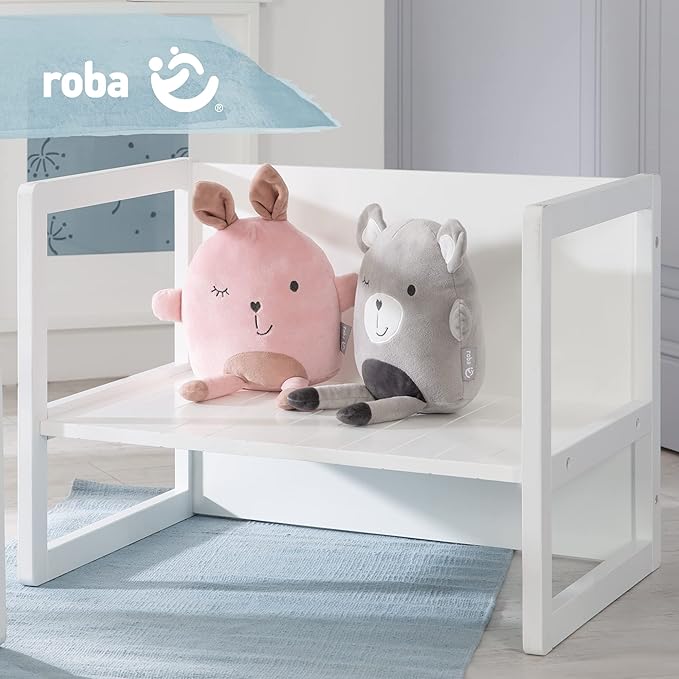 Roba Country-Farmhouse: Bench-White Wood Seating - LeafyLoom