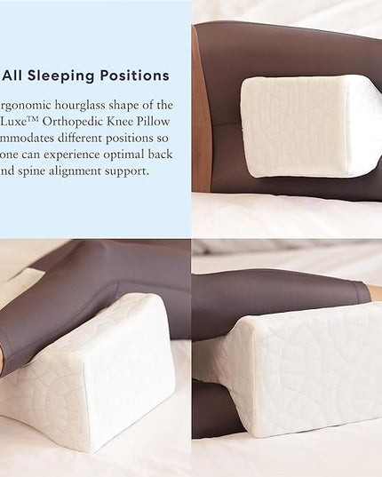 Luna CoolLuxe True Cooling Pillow Knee Pillow | Wedge Pillow for Back Pain Relief, Hip Pain, Sciatica Pain Relief | Cooling Memory Foam Pillow Post Surgery Pillow, Knee Surgery Gifts, FSA HSA Eligible - LeafyLoom