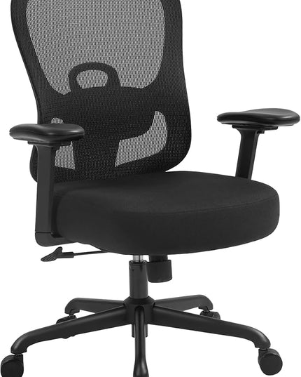 Ergonomic Office Chair,Home Office Chair with Mesh Back,Multi-function Lumbar Support,Built-in Springs Seat,Executive Task Chair with 3-D Big Armrests,Tilt Function,Computer Desk Chair (Black) - LeafyLoom