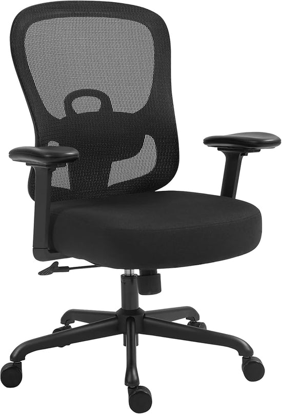 Ergonomic Office Chair,Home Office Chair with Mesh Back,Multi-function Lumbar Support,Built-in Springs Seat,Executive Task Chair with 3-D Big Armrests,Tilt Function,Computer Desk Chair (Black) - LeafyLoom
