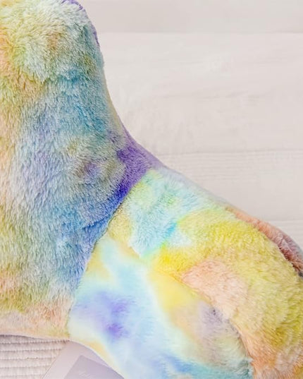 A Nice Night Faux Fur Reading Pillow Bed Wedge Large Adult Children Backrest with Arms Back Support for Sitting Up in Bed/Couch for Bedrest,Tie Dyed Purple - LeafyLoom