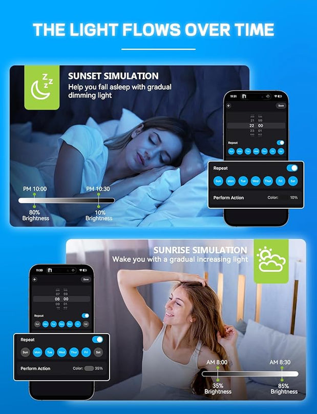 Smart Light Bulbs 4Pack with Remote, A19 E26 800LM LED Color Changing Light Bulb, WiFi & Bluetooth 5.0, Warm to Cool White, Dimmable, RGB Smart Home Lighting Work with Alexa Google Assistant Vanance