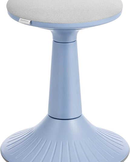 SONGMICS Kids Wobble Chair, Wiggle Stool for Kids Ages 8-12, Comfortable 60D Foam Seat, Breathable Fabric, Anti-Slip Base, 18.1-Inch High, Tool-Free Assembly, Pale Blue and Dove Gray UOSC010Q01 - LeafyLoom