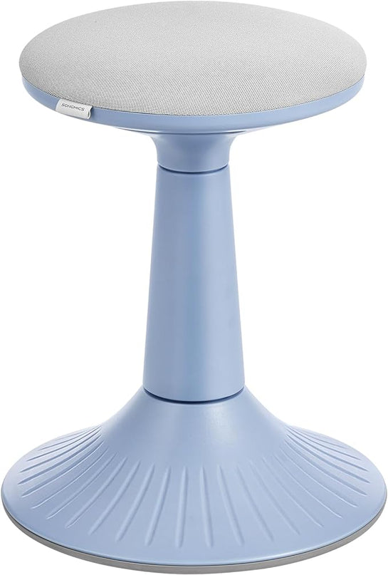 SONGMICS Kids Wobble Chair, Wiggle Stool for Kids Ages 8-12, Comfortable 60D Foam Seat, Breathable Fabric, Anti-Slip Base, 18.1-Inch High, Tool-Free Assembly, Pale Blue and Dove Gray UOSC010Q01 - LeafyLoom