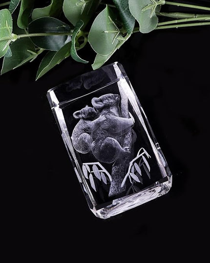 Qianwei Gifts for Mom from Daughter Son Kids, 3D Crystal Engrave koala Bears Gifts for Women Mom Girls, Birthday Gifts for Mom Unique - LeafyLoom