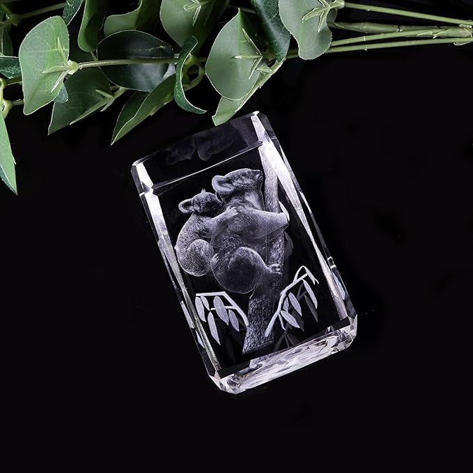 Qianwei Gifts for Mom from Daughter Son Kids, 3D Crystal Engrave koala Bears Gifts for Women Mom Girls, Birthday Gifts for Mom Unique - LeafyLoom