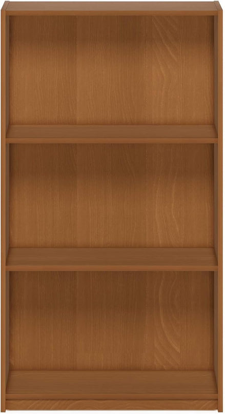 FURINNO Basic 3-Tier Bookcase/Bookshelf/Storage Shelves, Natural Oak - LeafyLoom
