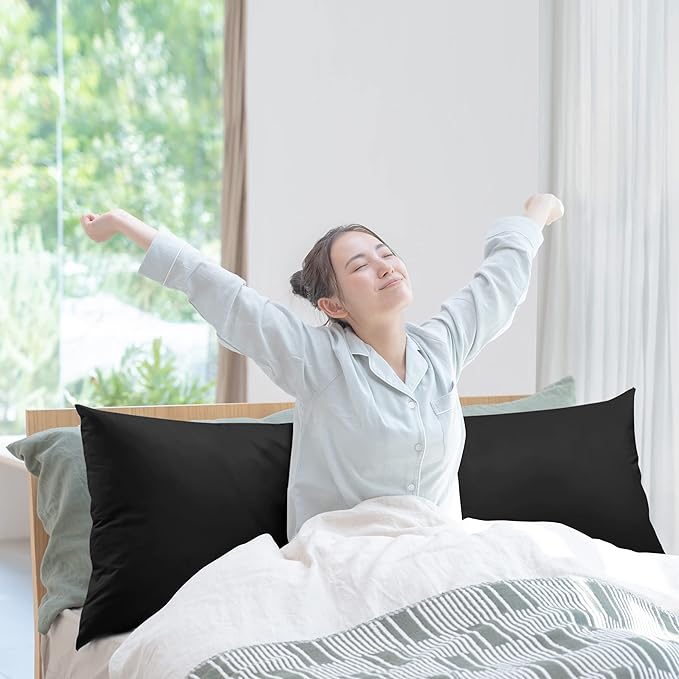 Utopia Bedding Full Body Pillow for Adults (Black, 20 x 54 Inch), Long Pillow for Sleeping, Large Pillow Insert for Side Sleepers - LeafyLoom