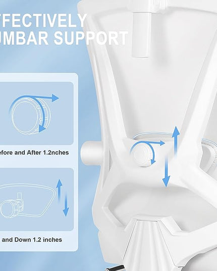 Misolant Ergonomic Office Chair with Footrest, Ergonomic Desk Chair with Adjustable 2D Lumbar Support, High Back Office Chair with Adjustable Headrest, Comfortable Leather Office Chair - LeafyLoom