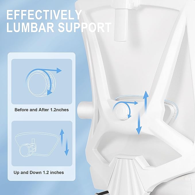 Misolant Ergonomic Office Chair with Footrest, Ergonomic Desk Chair with Adjustable 2D Lumbar Support, High Back Office Chair with Adjustable Headrest, Comfortable Leather Office Chair - LeafyLoom