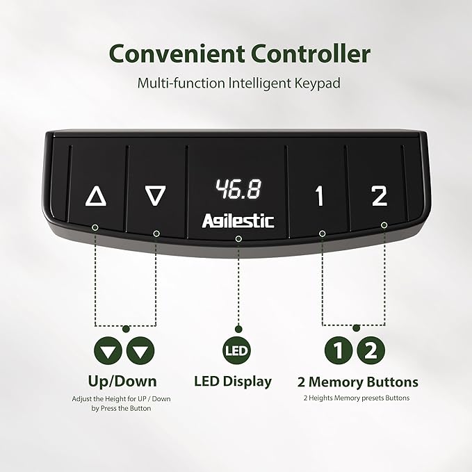 Height Adjustable Desk with Keyboard Tray, 55 x 24 Inches Electric Standing Desk, Stand up Computer Table with Memory Preset, Rustic Brown, Splice Board - LeafyLoom