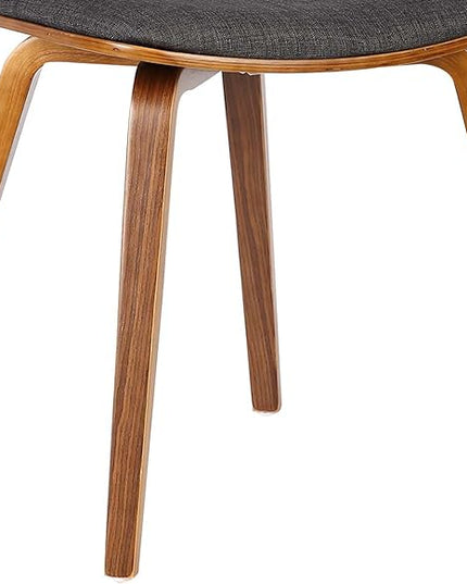 Armen Living Jaguar Dining Chair in Charcoal Fabric and Walnut Wood Finish,Charcoal/Walnut Finish 20D x 18W x 29H in - LeafyLoom