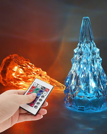 Iceberg Shape Crystal Touch Lamp RGB Tablelamp Night Light, Colorful Remote Control USB Rechargeable Dimmable Creative Lovely Gift Bedside Lights for Home Bedroom Decor - LeafyLoom