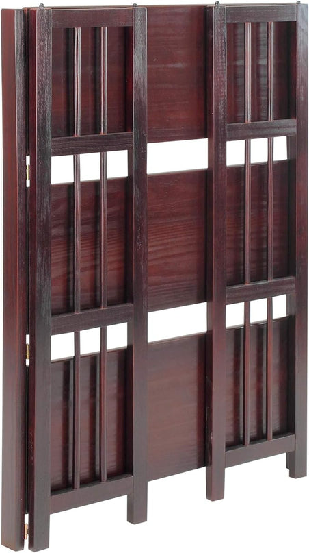 Casual Home 3 Shelf Folding Stackable Bookcase, 27.5" Wide, Espresso - LeafyLoom