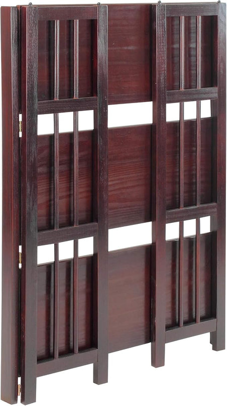 Casual Home 3 Shelf Folding Bookcase, 27.5" Wide, Espresso 3-Shelf Folding Bookcase (14" Wide)-Walnut - LeafyLoom
