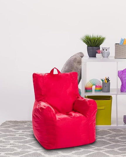 Posh Creations Bean Bag Structured Seat for Toddlers and Kids, Comfy Chair for Children, Pasadena, Red - LeafyLoom