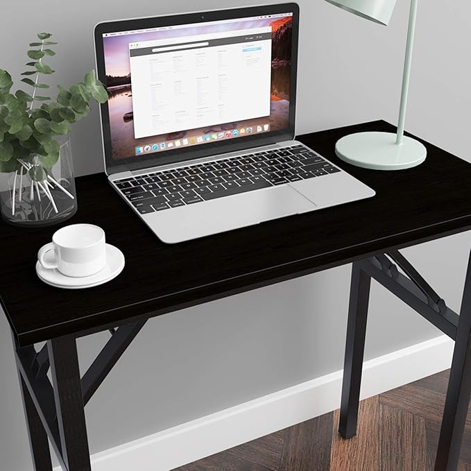 SDHYL 31.5inchesNo Assembly Foldable Computer Desk for Home Office Workstation, Study and Writing, Black - LeafyLoom