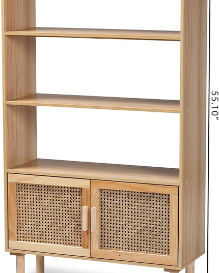 Baxton Studio Faulkner Bookcases, Beige/Natural Brown - LeafyLoom